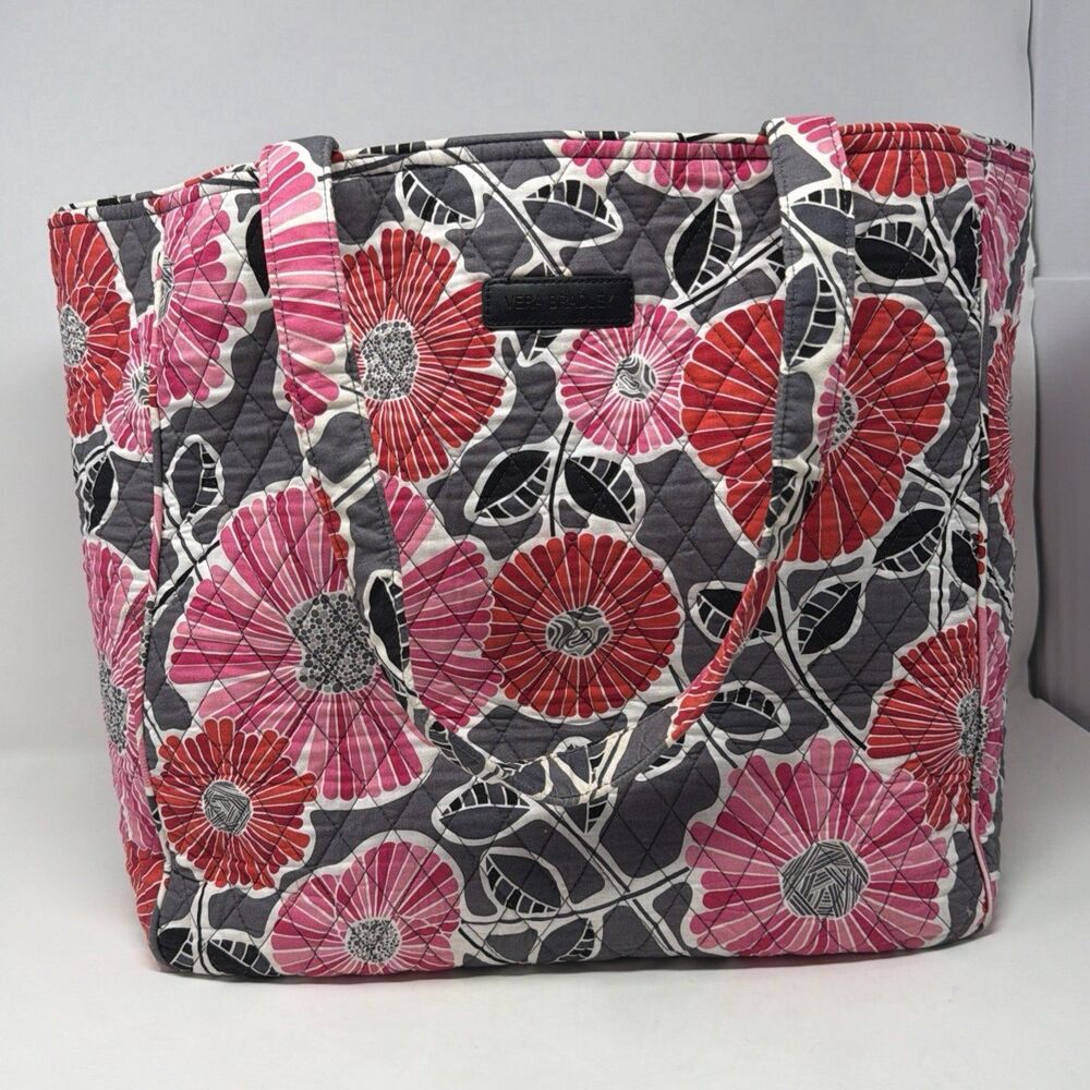 Vera Bradley Cherry Blossoms Tote Quilted Pink Floral Shoulder Bag Retired